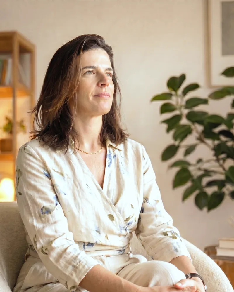 Marta Vilela Guimarães, psicóloga, num momento de pausa contemplativa.