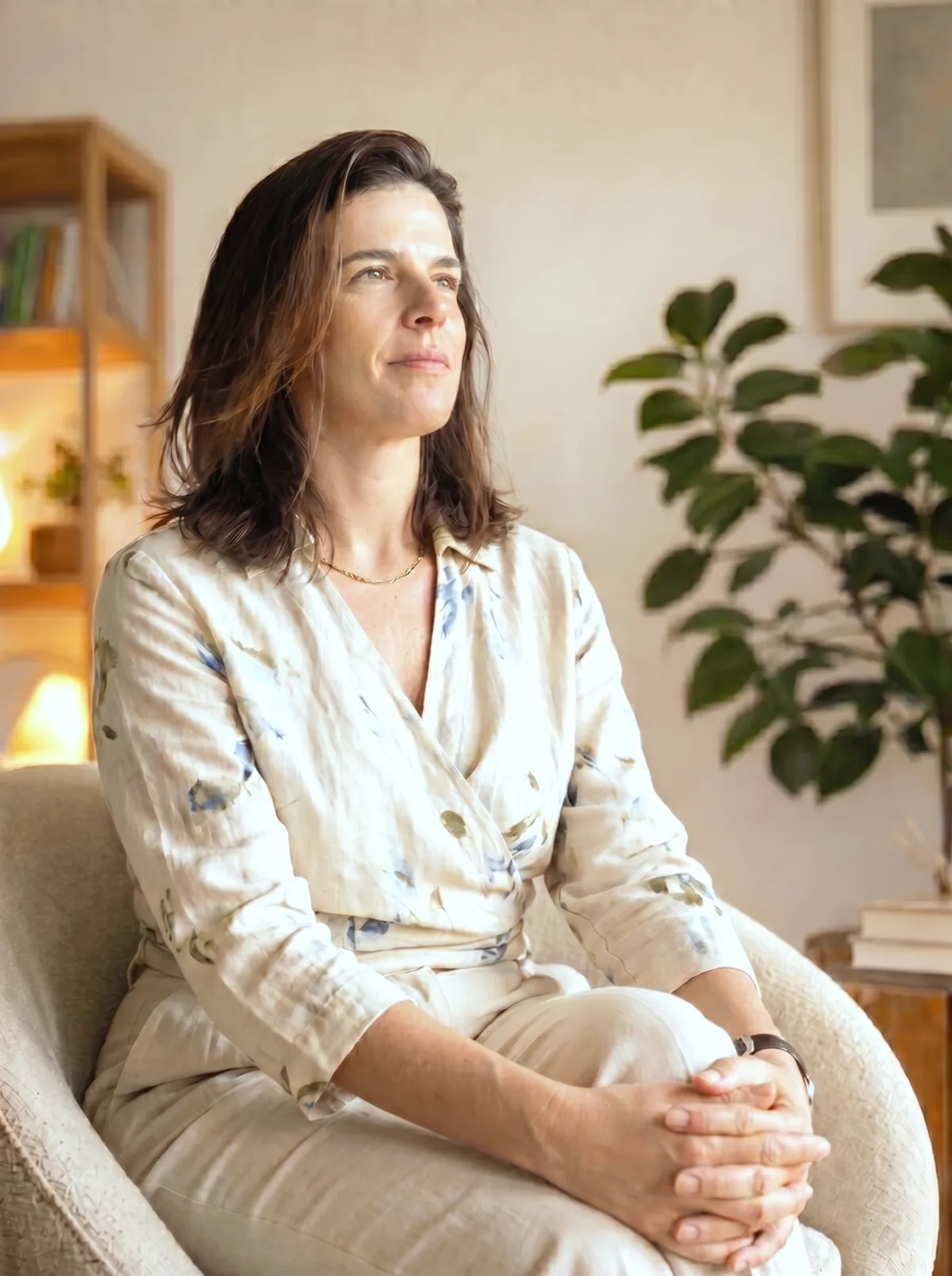 Marta Vilela Guimarães, psicóloga, num momento de pausa contemplativa.